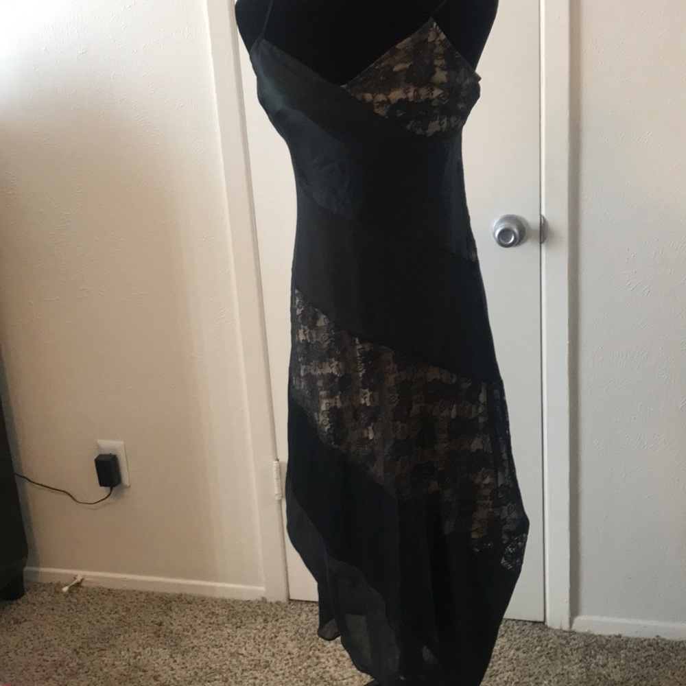 Beautiful silk slip dress with handkerchief bottom